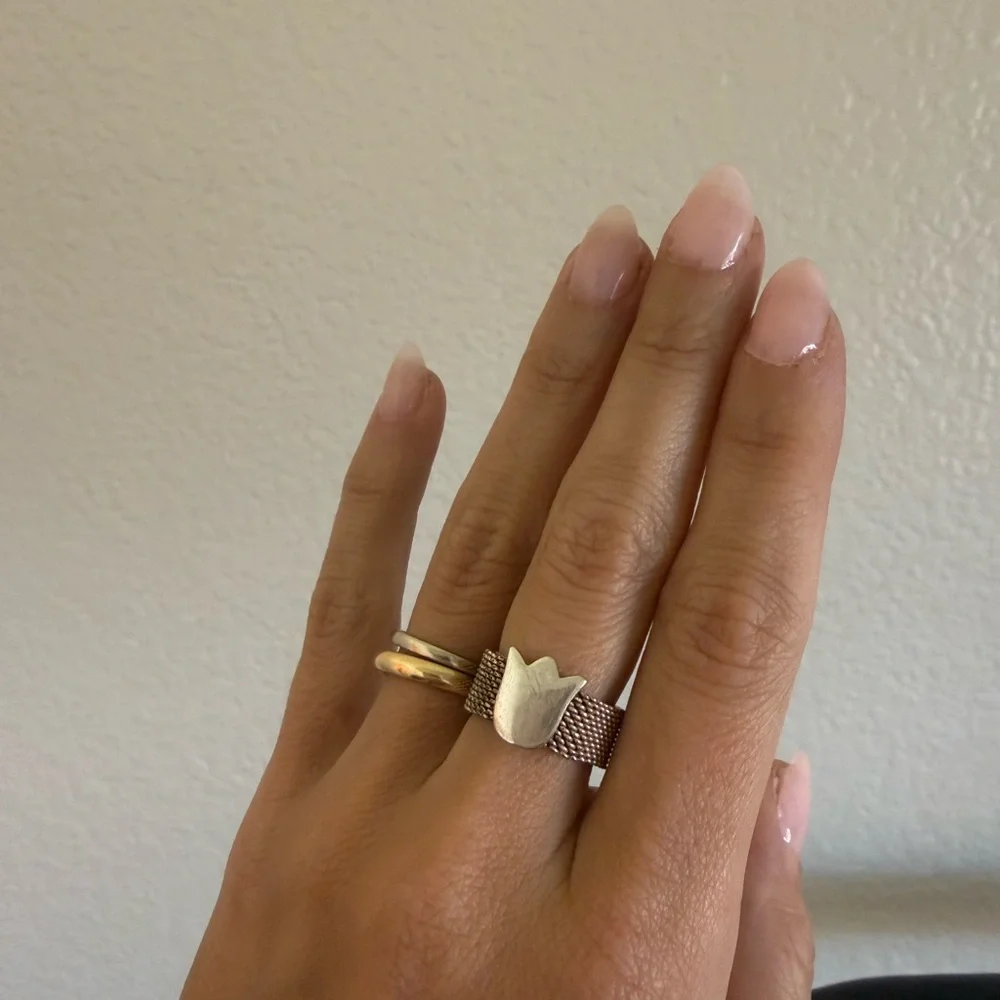 Rare silver Tous tulip Ring - Picture 2 of 2